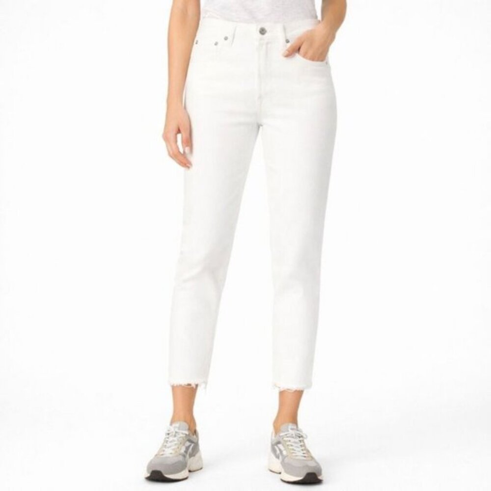 MOTHER Insider  Crop Step Fray Jeans  White– Size 25 – New